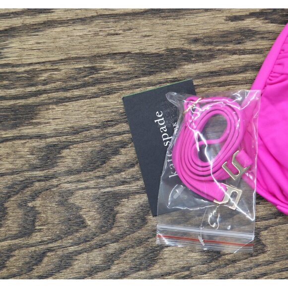 NWT Kate Spade New York Rosette Bandeau Brallette Bikini Top Radiant Pink S - Picture 4 of 9